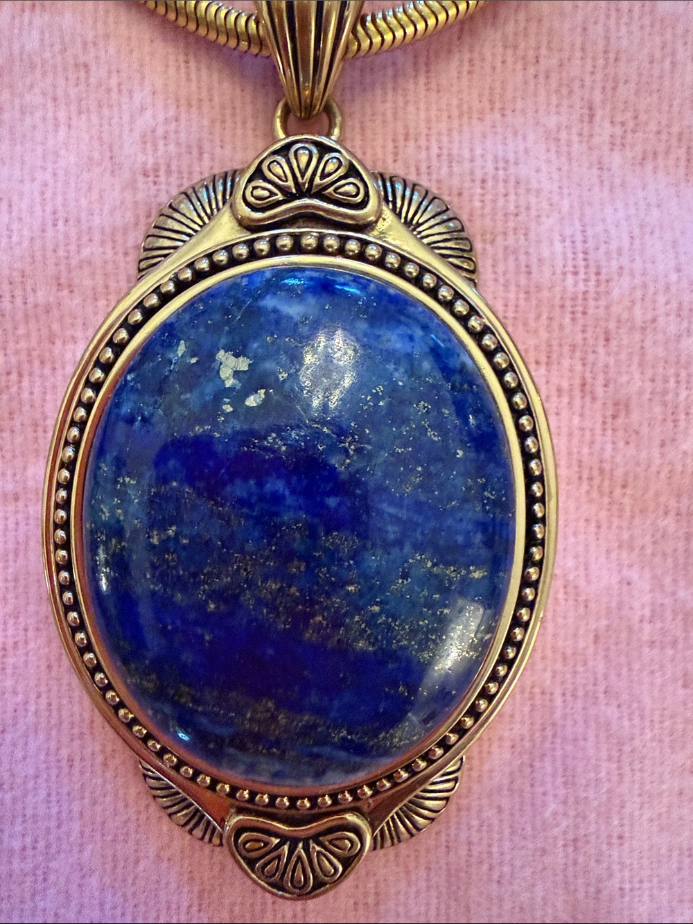 Studio Barse Gold-Tone Lapis Oval Pendant Necklace